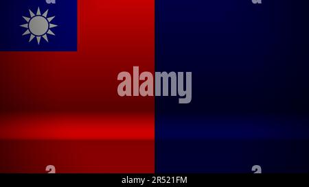 3D Hintergrund unter der Flagge Taiwans. Ein Element der Auswirkung für den Verwendungszweck, den Sie daraus machen möchten. Stock Vektor