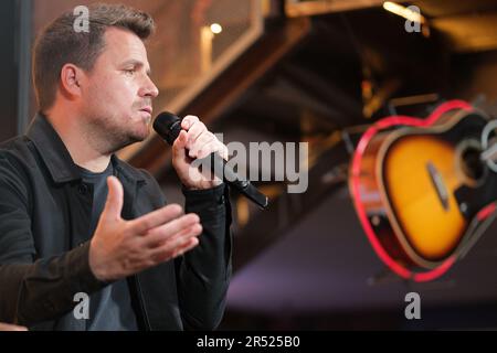 Madrid, Spanien. 31. Mai 2023. Die Sängerin Dani Martín nimmt an der Präsentation von El Camino in Madrid Teil. Kredit: SOPA Images Limited/Alamy Live News Stockfoto