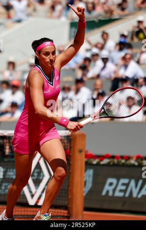 Paris, Frankreich. 31. Mai 2023. Tennisspielerin Caroline Garcia (Frankreich) spielt beim French Open Grand Slam Tennis Turnier 2023 in Roland Garros, Paris, Frankreich. Frank Molter/Alamy Live-Nachrichten Stockfoto