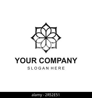 Elegantes luxuriöses Blumen- oder Mandala-Logo-Vektordesign Stock Vektor