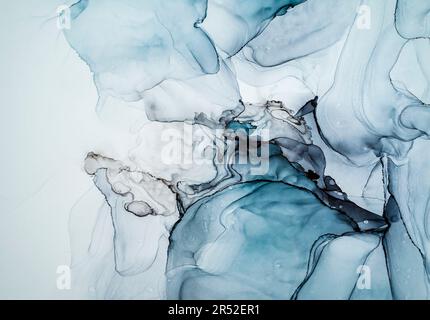 Ein Teil der originalen alkoholischen Tintenmalerei. Moderne Kunst. Abstrakter, farbenfroher Hintergrund, Hintergrundbild. Stockfoto