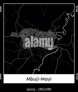 Minimaler Stadtplan von Mbuji-Mayi (Demokratische Republik Kongo, Afrika) Stock Vektor