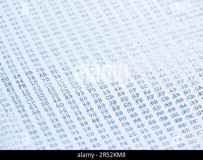 Hintergrund der Codes in Blauton Stockfoto