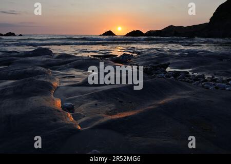 Sonnenuntergang im Norden von Devon Stockfoto