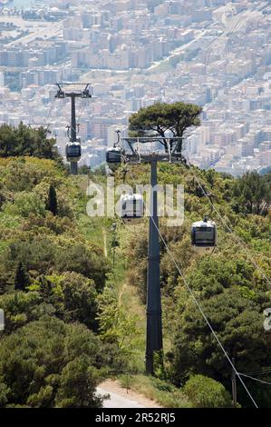 Seilbahn, Erice, Sizilien, Italien Stockfoto