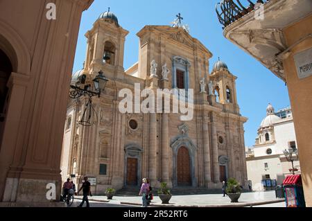 Kathedrale von San Tomaso di Canterbury, Marsala, Provinz Trapani, Sizilien, Italien, Piazza della Repubblica Stockfoto