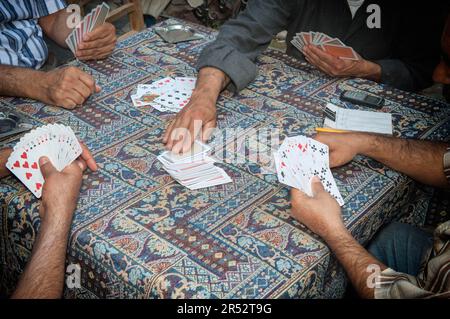 Männer, die Karten spielen, Urfa, Truthahn, Sanliurfa Stockfoto