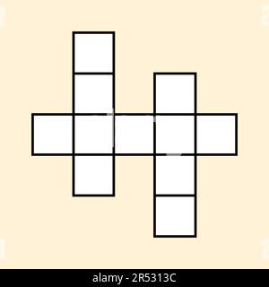 Ein leeres for3-Wort-Kreuzworträtsel. Um Kreuzworträtsel zu lösen. Vektordarstellung. Stock Vektor