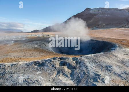 Namafjall Hverir, Themengebiet mit Sulfaten, Island Stockfoto