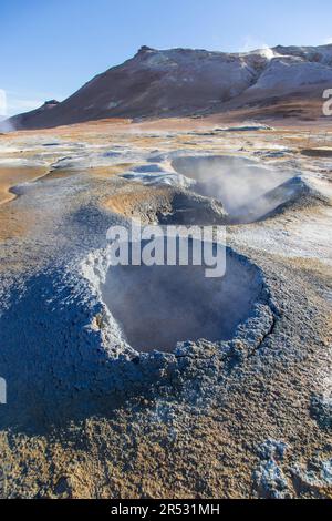 Namafjall Hverir, Themengebiet mit Sulfaten, Island Stockfoto