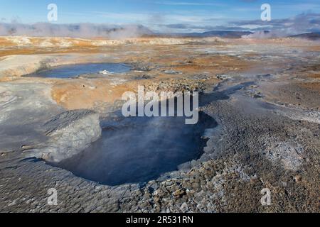 Namafjall Hverir, Themengebiet mit Sulfaten, Island Stockfoto