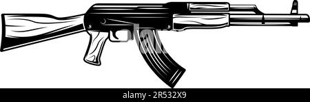 Schwarzer ak-47-Gewehrdesign-Vektor Stock Vektor