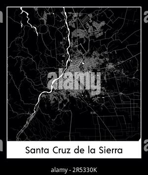 Minimaler Stadtplan von Santa Cruz de la Sierra (Bolivien Südamerika) Stock Vektor