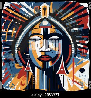 Vektorgrafik der Jungfrau Maria im Street Art-Stil Stock Vektor