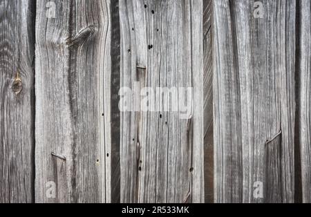 Nahaufnahme einer alten Holztür, eines Hintergrunds oder einer Tapete. Stockfoto