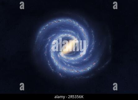 Unsere Galaxie, die Milchstraße. Milchstraße-Galaxie mit Sternen und Weltraumstaub im Universum. Die Elemente dieses Bildes werden von der NASA bereitgestellt. Stockfoto