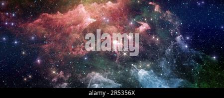 Nebel und Galaxien im Weltraum. ETA Carinae, Carina Nebula - diese riesige Wolke aus Gas und Staub. Von der NASA bereitgestellte Elemente. Stockfoto