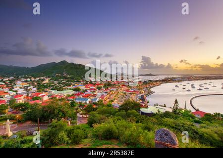 Marigot St. Martin Stadt Skyline. Stockfoto
