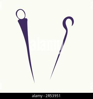 Von Hand gezeichnete Vektordarstellung mit zwei Sicherheitsstiften Stock Vektor