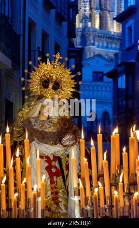 Die alte, ehrwürdige und glanzvolle Bruderschaft der Buße des Heiligen Christus von Kalvarien und unserer Lieben Frau vom Rosenkranz von Toledo Stockfoto