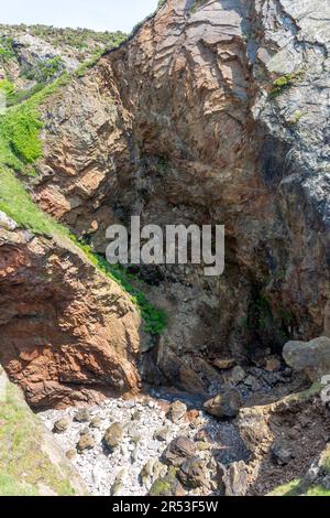 Devil's Hole von der Aussichtsplattform, St Mary Parish, Jersey, Kanalinseln Stockfoto