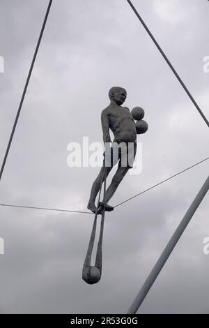 Pater Bernateks Brücke über die Weichsel, Krakau, Polen Stockfoto