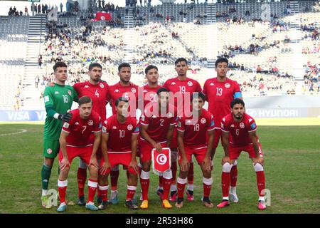 La Plata, Argentinien, 31. Mai 2023, Team von Tunesien vor dem Spiel der sechzehnten FIFA-Weltmeisterschaft U20 im Stadion Diego Armando Maradona (Foto: Néstor J. Beremblum) Stockfoto