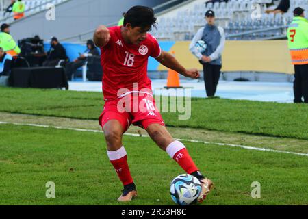 La Plata, Argentinien, 31. Mai 2023, Mohamed Dhaoui von Tunesien während des Spiels der sechzehnten FIFA-Weltmeisterschaft U20 im Stadion Diego Armando Maradona (Foto: Néstor J. Beremblum) Stockfoto