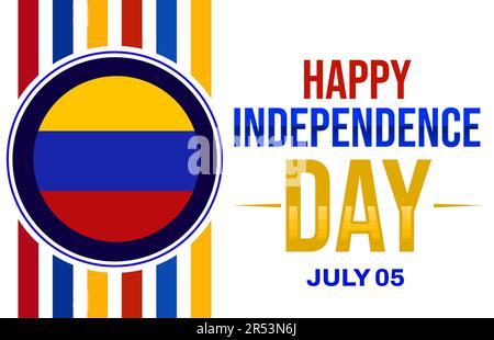 Happy Independence Day Venezuela, Hintergrunddesign mit Flagge und Typografie. Stockfoto