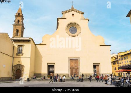 Florenz, Italien - März 9 2023: Die Basilika di Santo Spirito („Basilika des Heiligen Geistes“) ist eine Kirche im Viertel Oltrarno in Florenz, Stockfoto