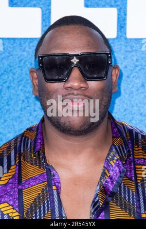 Paris, Frankreich. 31. Mai 2023. Mokobe Traore nimmt am 31. Mai 2023 an der Fotokonferenz Nouvelle Ecole 2 – Netflix Party Celebration im Theatre National de Chaillot in Paris Teil. Foto: Aurore Marechal/ABACAPRESS.COM Kredit: Abaca Press/Alamy Live News Stockfoto