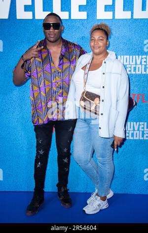 Paris, Frankreich. 31. Mai 2023. Mokobe Traore und Pauline Duarte nehmen am 31. Mai 2023 an der Fotokonferenz Nouvelle Ecole 2 – Netflix Party Celebration im Theatre National de Chaillot in Paris Teil. Foto: Aurore Marechal/ABACAPRESS.COM Kredit: Abaca Press/Alamy Live News Stockfoto