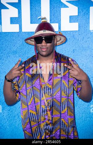 Paris, Frankreich. 31. Mai 2023. Mokobe Traore nimmt am 31. Mai 2023 an der Fotokonferenz Nouvelle Ecole 2 – Netflix Party Celebration im Theatre National de Chaillot in Paris Teil. Foto: Aurore Marechal/ABACAPRESS.COM Kredit: Abaca Press/Alamy Live News Stockfoto