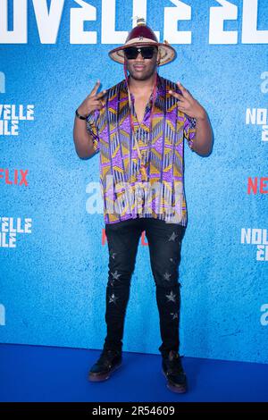 Paris, Frankreich. 31. Mai 2023. Mokobe Traore nimmt am 31. Mai 2023 an der Fotokonferenz Nouvelle Ecole 2 – Netflix Party Celebration im Theatre National de Chaillot in Paris Teil. Foto: Aurore Marechal/ABACAPRESS.COM Kredit: Abaca Press/Alamy Live News Stockfoto