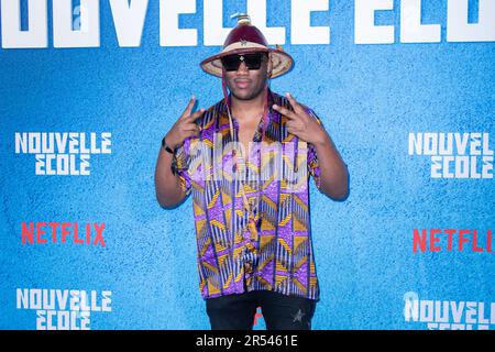 Paris, Frankreich. 31. Mai 2023. Mokobe Traore nimmt am 31. Mai 2023 an der Fotokonferenz Nouvelle Ecole 2 – Netflix Party Celebration im Theatre National de Chaillot in Paris Teil. Foto: Aurore Marechal/ABACAPRESS.COM Kredit: Abaca Press/Alamy Live News Stockfoto