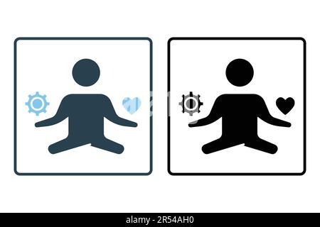 Symbol „Stress Management“. Ikone im Zusammenhang mit Yoga, Meditation, Entspannung. Solides Icon-Design. Einfache Vektorkonstruktion editierbar Stock Vektor