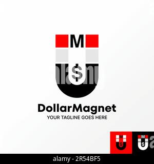 Logo Design Grafikkonzept kreativ Abstraktes Premium-Vektormaterial Schriftart U-Magnet mit M- und S-Dollar. Im Zusammenhang mit dem anfänglichen Monogrammgeschäft Stock Vektor