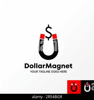Logo-Design Grafikkonzept kreativ Abstraktes Premium-Vektormaterial Schriftart U-Magnet mit S-Dollar-Symbol Bezug auf das anfängliche Monogramm-Geschäft Stock Vektor