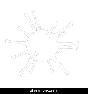 Coronavirus-Bakterien Zellsymbol, 2019-nCoV, Covid-2019, Covid-19 neuartige Coronavirus-Bakterien. Keine Infektion und Stop Coronavirus Konzepte. Gefährliche Coro Stock Vektor