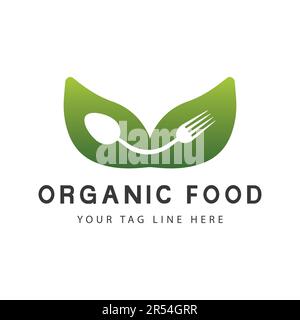 Bio-Lebensmittel Logo Design Gesunde Lebensmittel Diät Logo Stock Vektor
