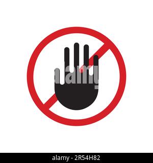 Handstop Für „Mobile Prohibition Logo“-Design Stock Vektor