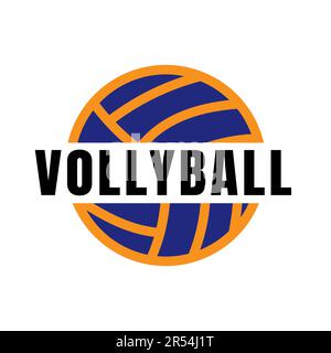 Volleyballsport-Logo, Volleyballclub. Turnier-Volleyballclub-Emblem, Logo-Designvorlage Stock Vektor