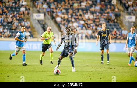 Chester, Pennsylvania, USA. 31. Mai 2023. 31. Mai 2023, Oliver MBAIZO von Chester PA-Philadelphia Union (15) in Aktion gegen Charlotte FC während des Spiels im Subaru Park in Chester, PA (Kreditbild: © Ricky Fitchett/ZUMA Press Wire), NUR REDAKTIONELLE VERWENDUNG! Nicht für den kommerziellen GEBRAUCH! Stockfoto