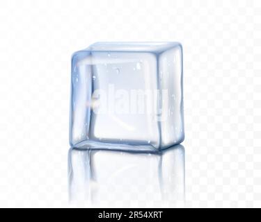 Realistische blaue Eiswürfel auf transparentem Hintergrund Vektorgrafik Stock Vektor