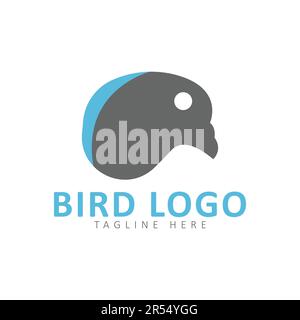 EPS10 Vektor-Vogelkopf-Logo-Vorlage isoliert auf weißem Hintergrund Stock Vektor