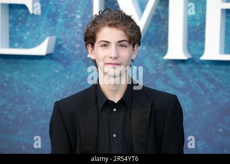 Jacob Tremblay besucht die britische Premiere von „die kleine Meerjungfrau“ am Odeon Luxe Leicester Square am 15. Mai 2023 in London, England. Stockfoto