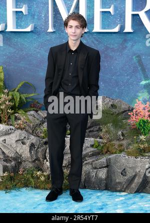 Jacob Tremblay besucht die britische Premiere von „die kleine Meerjungfrau“ am Odeon Luxe Leicester Square am 15. Mai 2023 in London, England. Stockfoto