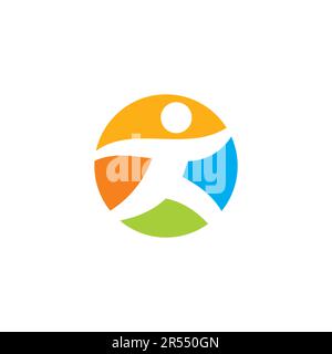 Logo „People Abtsract“ Ausführen. Darstellung Des Menschlichen Vektors Stock Vektor