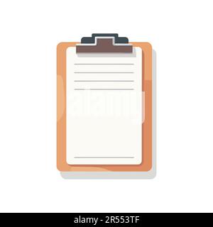 Symbol für Zwischenablageliste in flacher Form auf weißem Hintergrund. Vektordarstellung Stock Vektor