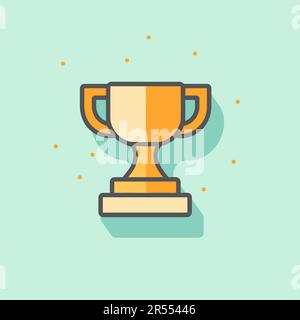 Meisterschaftspreis. Goldene Tasse. Preisauszeichnung in flacher Ausführung. Vektordarstellung Stock Vektor